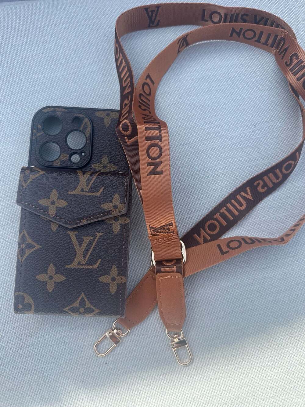 Louis Vuitton Monogram Pochette iPhone Case with Crossbody Strap 14 pro max case